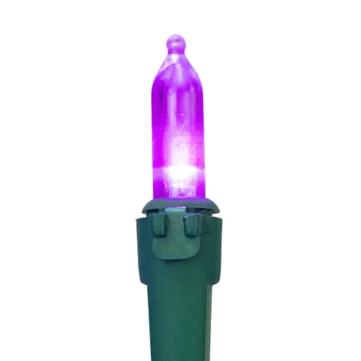 LED Mini Christmas Lights - Purple -33' Green Wire - 100ct