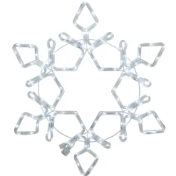 LED Rope Light Snowflake Commercial Christmas Decoration - 5' - Pure White Lights