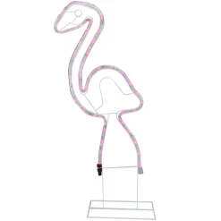 LED Rope Lighted Flamingo Silhouette Outdoor Summer Decoration - 24" - Pink Lights