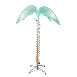LED Rope Lighted Palm Tree Outdoor Decoration - 4.5' - Green and Clear Lights