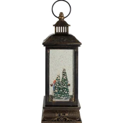 LED Snowman Family Brushed Christmas Lantern Snow Globe - 11