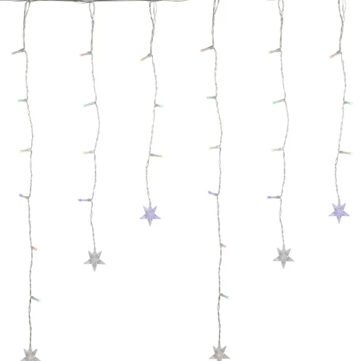 LED Stars Icicle Christmas Lights - Multi-Color - 29.5' Clear Wire - 400ct