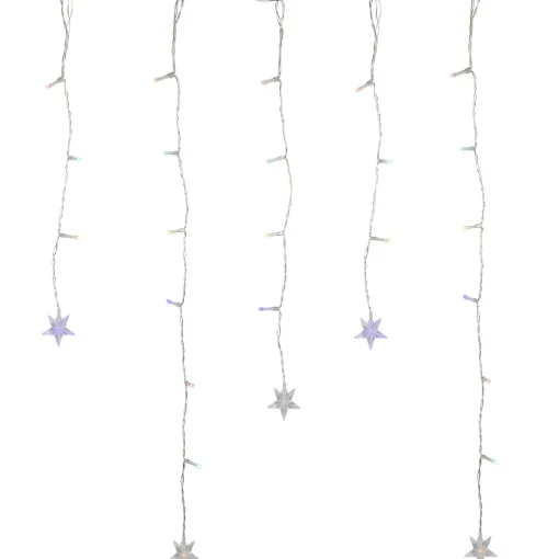 LED Stars Icicle Christmas Lights - Multi-Color - 29.5' Clear Wire - 400ct