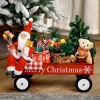 Lighted and Musical Santa Claus Merry Christmas Wagon Decoration - 20"