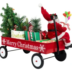Lighted and Musical Santa Claus Merry Christmas Wagon Decoration - 20