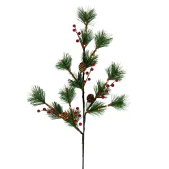 Lighted Berry and Pinecone Christmas Pine Spray - 29