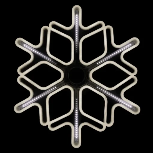 Lighted Cascading Snowflake Outdoor Christmas Decoration - 16" - Clear Lights
