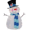 Lighted Chenille Snowman Outdoor Christmas Decoration - 32" - White Lights