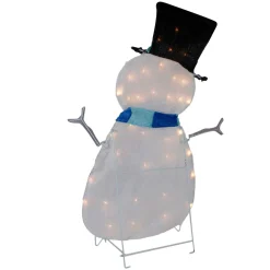 Lighted Chenille Snowman Outdoor Christmas Decoration - 32