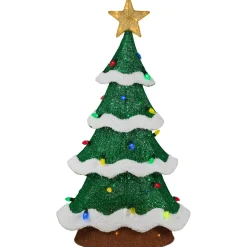 Lighted Christmas Tree Outdoor Yard Decoration - 50" - Green - Multi-Color LED