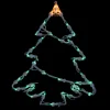 Lighted Christmas Tree Window Silhouette Decoration - 15" - Green and Yellow Lights