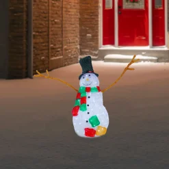 Lighted Commercial Grade Acrylic Snowman Outdoor Christmas Decoration - 23"