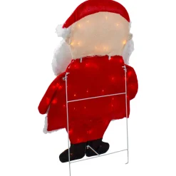 Lighted 2D Chenille Santa Outdoor Christmas Decoration - 32