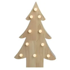 Lighted 3D Wooden Christmas Tree Decoration - 15"