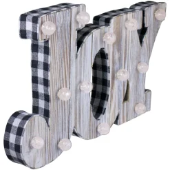 Lighted 3D Wooden "JOY" Christmas Decoration - 14"