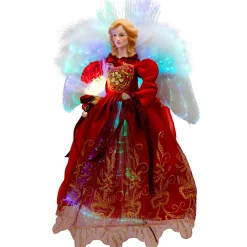 Lighted Fiber Optic Angel Christmas Tree Topper - 12