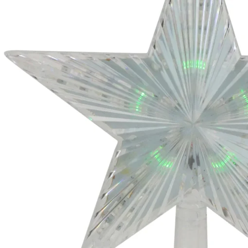 Lighted Flashing Crystal Star Christmas Tree Topper - 9" - Multicolor LED Lights