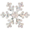 Lighted Holographic Snowflake Christmas Window Decoration - 12" - Clear Lights
