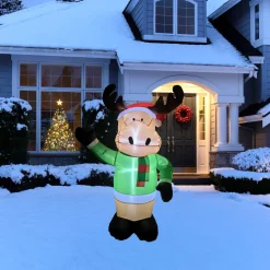 Lighted Inflatable Reindeer Outdoor Christmas Decoration - 4.25'