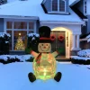 Lighted Inflatable Snowman with Top Hat Outdoor Christmas Decoration - 4'