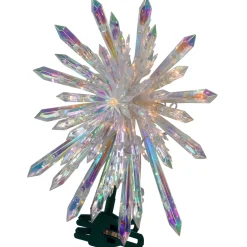Lighted Iridescent Icicle Christmas Tree Topper - 14