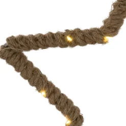 Lighted Jute Wrapped Star Silhouette Christmas Hanging Decoration - 11.5