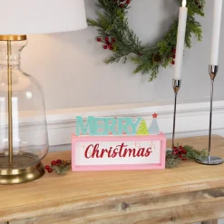 Lighted "Merry Christmas" Shadow Box Christmas Tree Decoration - 10" - Multicolor