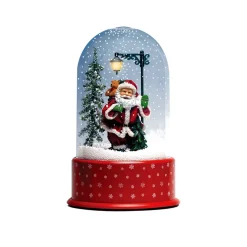 Lighted Santa with Street Light Snowing Christmas Globe - 11.75