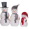 Lighted Snowman Family Outdoor Christmas Decoration - 39.5" - Warm White - Set of 3