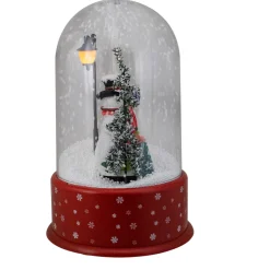 Lighted Snowman with Street Light Snowing Christmas Globe - 11.75