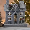 Lighted Snowy House Christmas Decoration - 11" - Gray