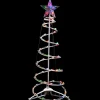 Lighted Spiral Cone Tree Outdoor Christmas Decoration - 3' - White - Multi Lights