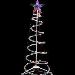 Lighted Spiral Cone Tree Outdoor Christmas Decoration - 3' - White - Multi Lights