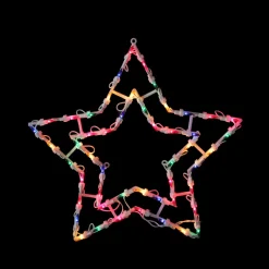 Lighted Star Christmas Window Silhouette Decoration - 16" - Multicolor Lights