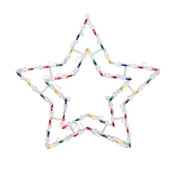 Lighted Star Christmas Window Silhouette Decoration - 16" - Multicolor Lights