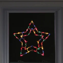 Lighted Star Christmas Window Silhouette Decoration - 16