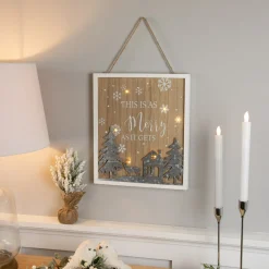 Lighted "This Is As Merry As It Gets" Christmas Wall Sign - 13.75"