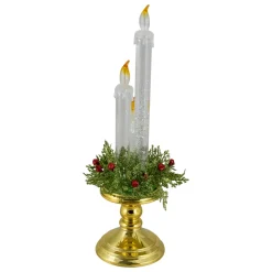 Lighted Water Candle with Foliage and Berries - 14.5