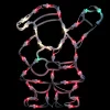 Lighted Waving Santa Christmas Window Silhouette - 13" - Multicolor Lights