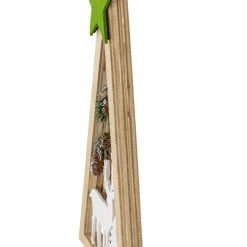 Lighted Wooden Christmas Tree with Star and Reindeer Woodland Scene - 15