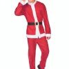Men's White and Red Santa Claus Christmas Costume Set - Standard Size