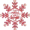 Merry and Bright Snowflake Metal Wall Sign - 15.75"
