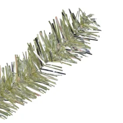 Metallic Platinum Artificial Tinsel Christmas Tree - 7 ft Clear Lights