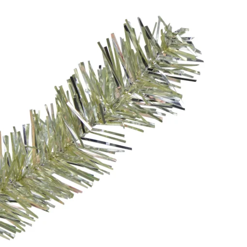 Metallic Platinum Artificial Tinsel Christmas Tree - 7 ft Clear Lights