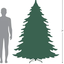 Metallic Platinum Artificial Tinsel Christmas Tree - 7 ft Clear Lights