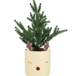 Mini Artificial Christmas Tree in Reindeer - 14.25" - Unlit
