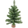 Mini Canadian Pine Medium Artificial Christmas Tree with Faux Wood Base - 18" - Unlit
