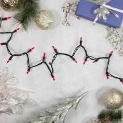 Mini Christmas Light Set - Purple - 10' Black Wire - 50ct
