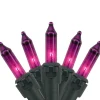Mini Christmas Lights - Purple - 7' Black Wire - 35ct