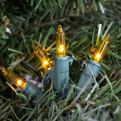 Mini Christmas Lights - Yellow - 20.25' Green Wire - 100ct